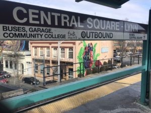 Image of the Central Square Lynn Stop for MBTA Commuter rail