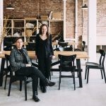 Michelle Mulford, left, and Marianne Staniunas are organizing the new space of Uncommon Feasts at the Lydia Pinkham Building