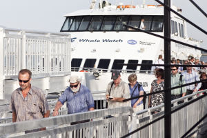 ferry passengers disembarking ferry